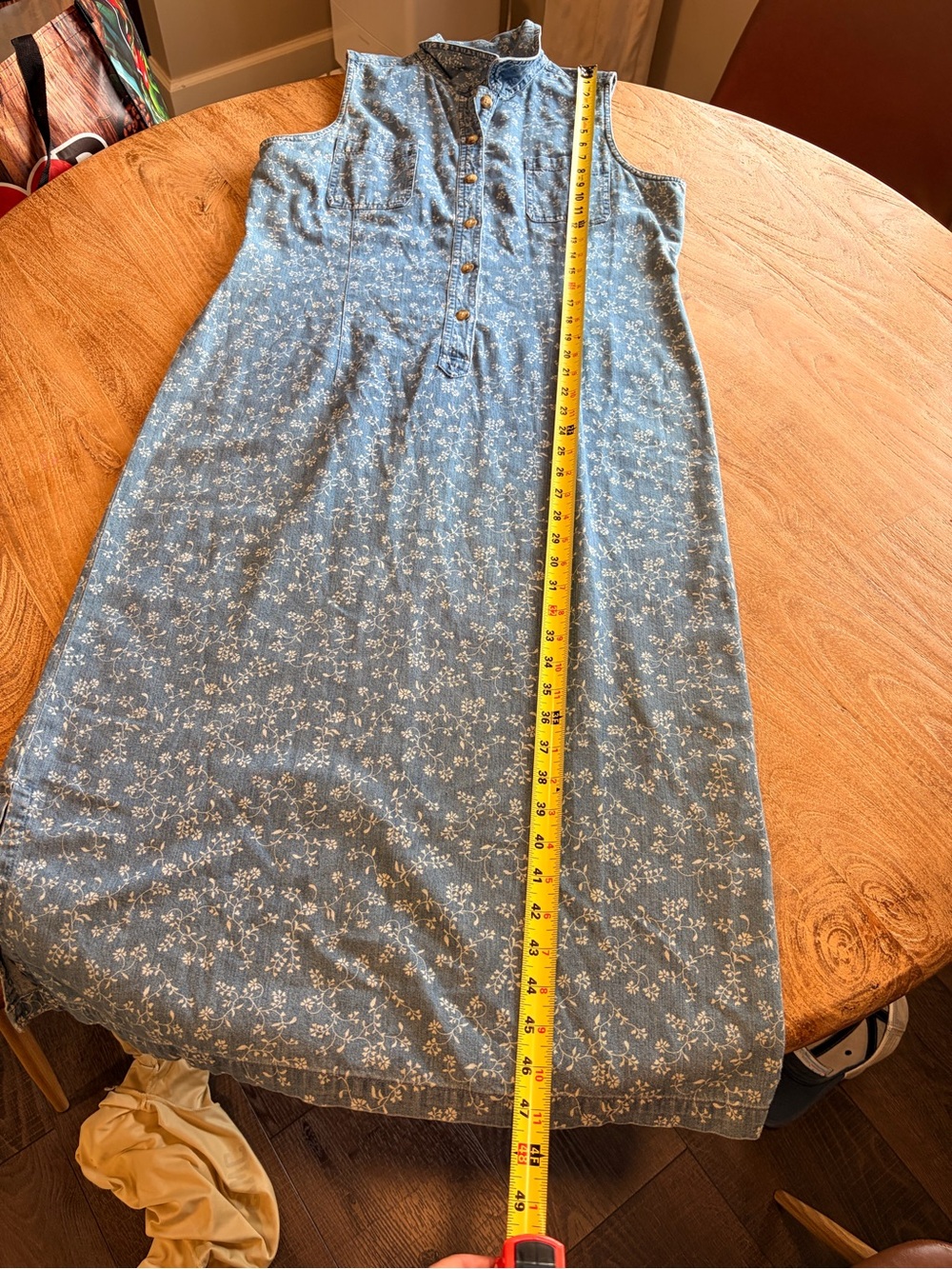 Casual Corner Blue Sleeveless Button-Front Midi Dress - Picture 7 of 7